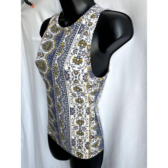 Intimately Free People Paisley Cotton Tank Top Sze XS Boho Keyhole Back Bohemian - Picture 4 of 10